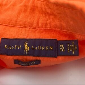 Ralph Lauren Orange Casual Button-Down Shirt XL TG no flaws
